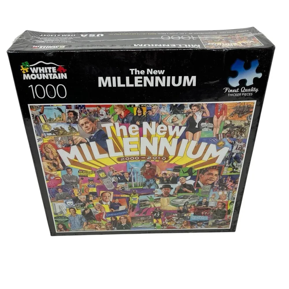 White Mountain Puzzle The New Millennium 1000 Piece 2000-2010 Made in USA New